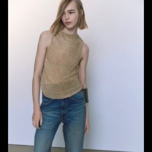 Metallic knit top
